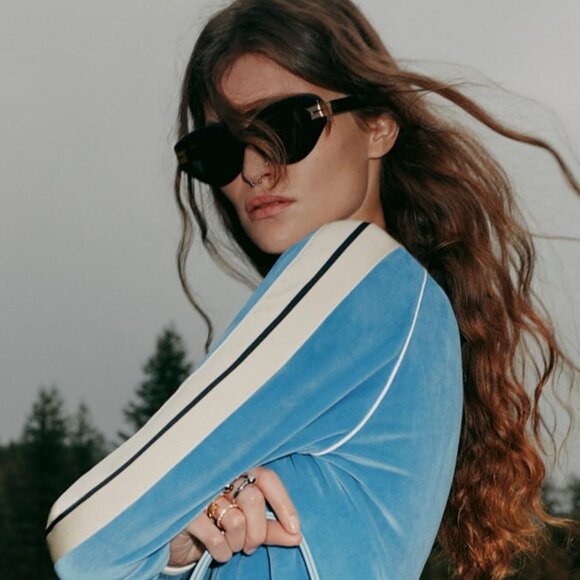 Palm Angels PERI10F MIRACLE 6164 Cat Eye Sunglasses - Sand/Brown - Picture 2 of 11